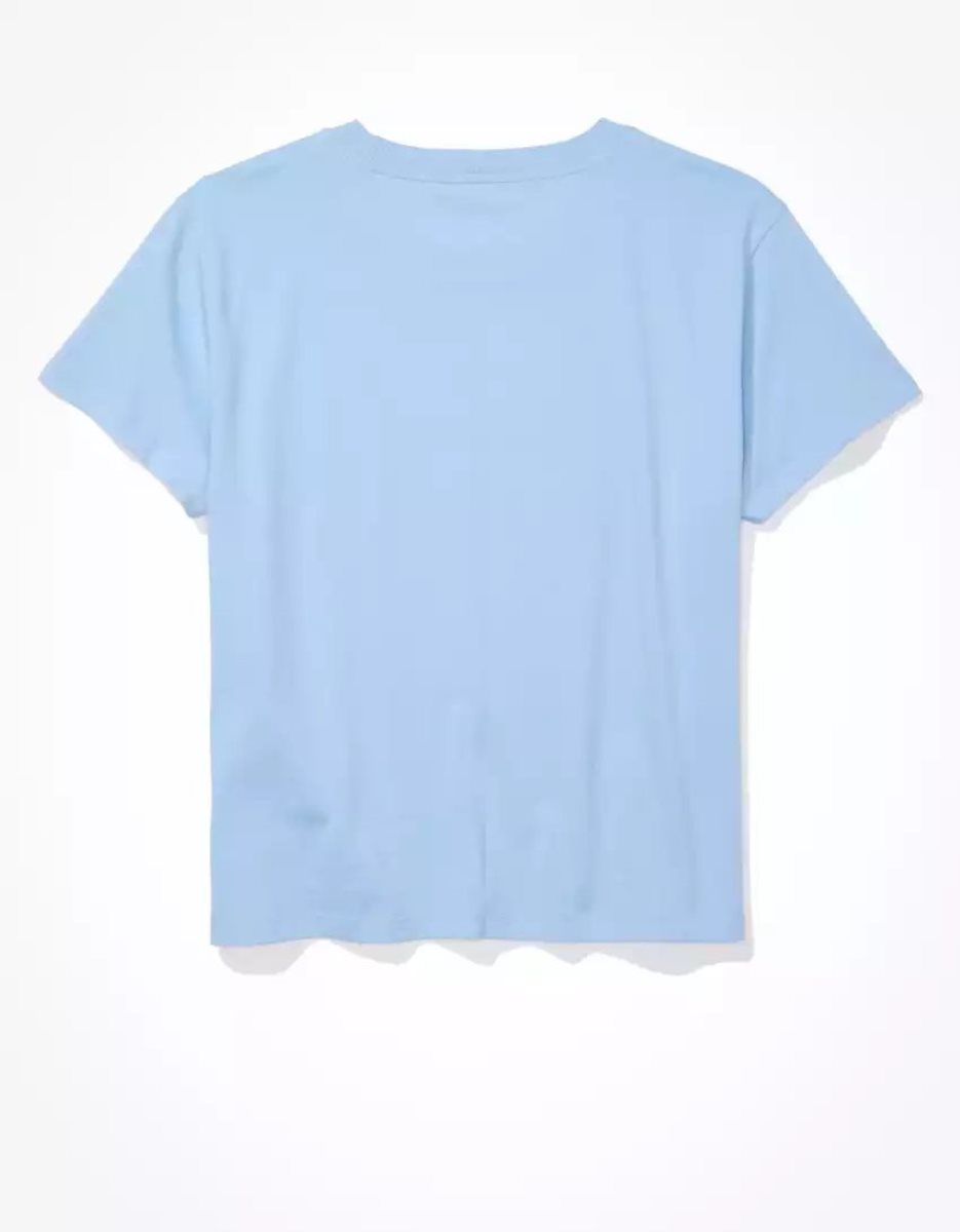 T Shirts American Eagle AE Graphique Tee Bleu Femme | EHL-82021081